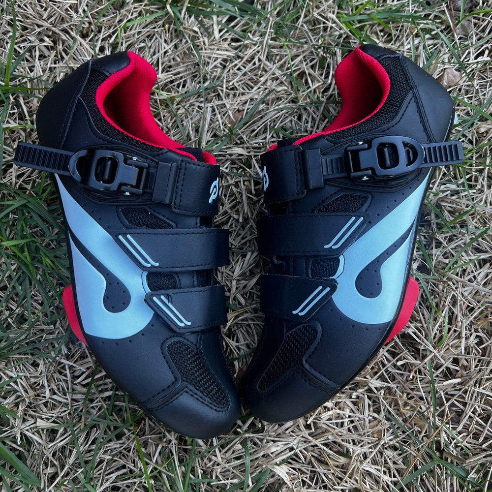 Peloton Black and Red Men's Athletic Cycling Shoes